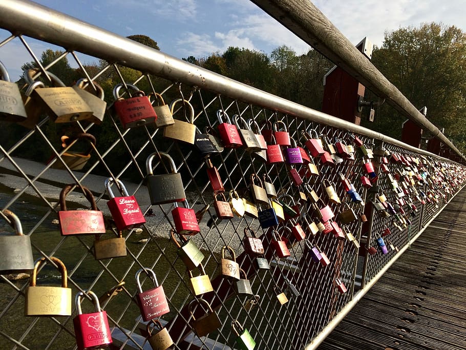 Bridge, Padlocks, Love, Love, Love Locks, promise, love symbol, HD wallpaper