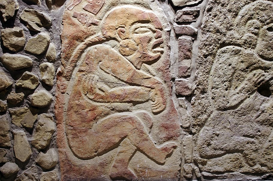 mexico, anthropological museum, low relief, pain, care, art and craft