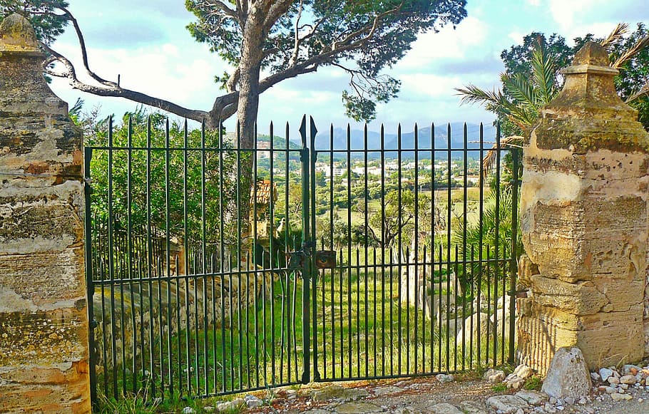 Mallorca, Finca, Holiday, Fence, Wall, masonry, home, landscape, HD wallpaper