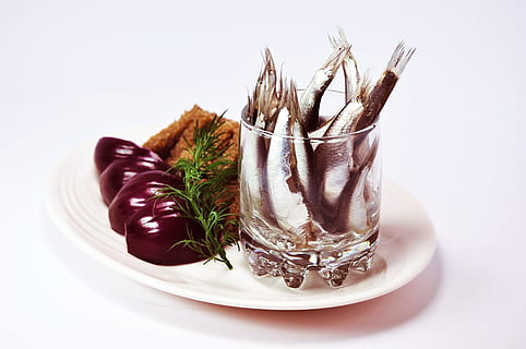Fish, Onion, Bread, Appetizer, Nutrition, food, delicious, home HD wallpaper