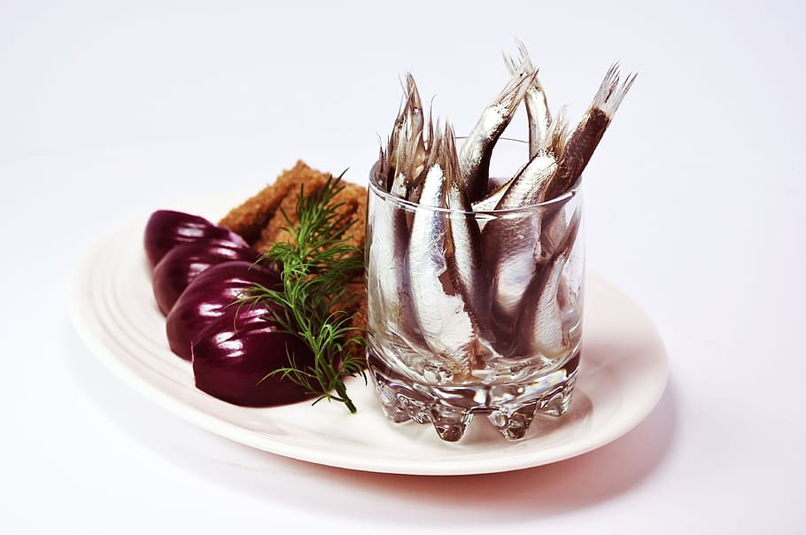 Fish, Onion, Bread, Appetizer, Nutrition, food, delicious, home HD wallpaper