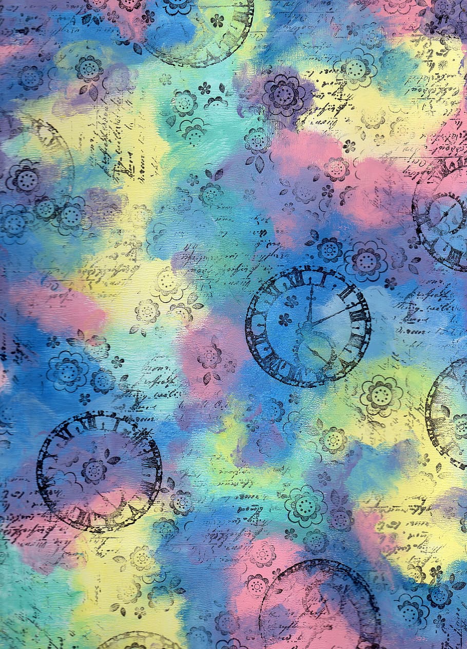 background, multi-colour, colourful background, paint, time HD wallpaper