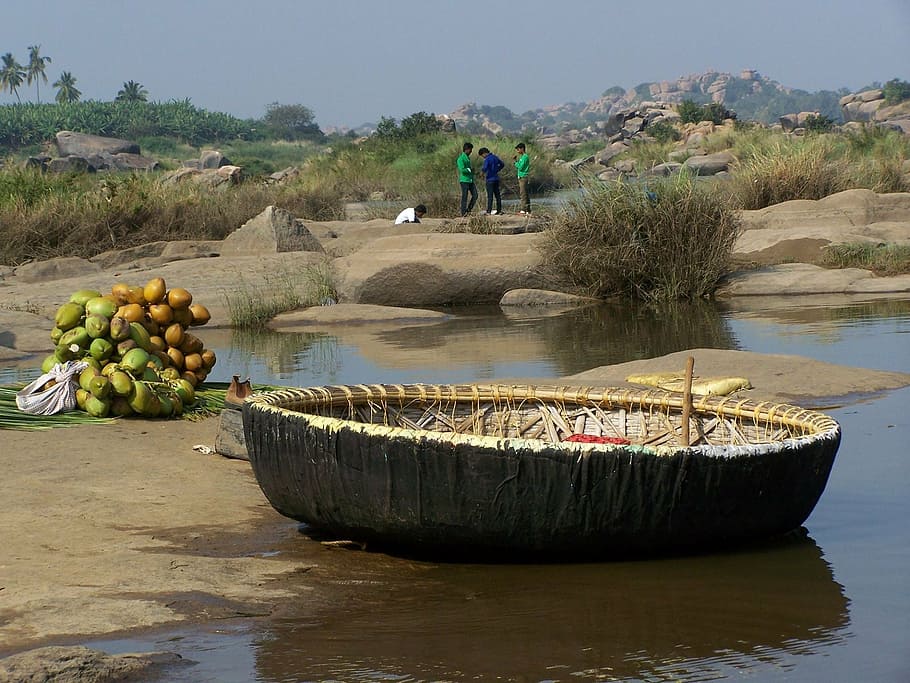 boat, crossing, river, asia, water, real people, men, transportation HD wallpaper