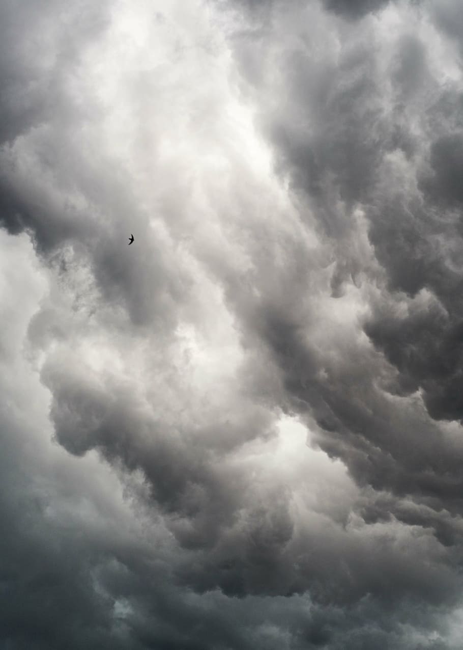 gray clouds, air, sky, background, high, it's in the air, grey HD wallpaper