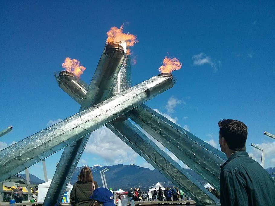 vancouver, canada, olympics, olympic torch, cauldron, flame, HD wallpaper