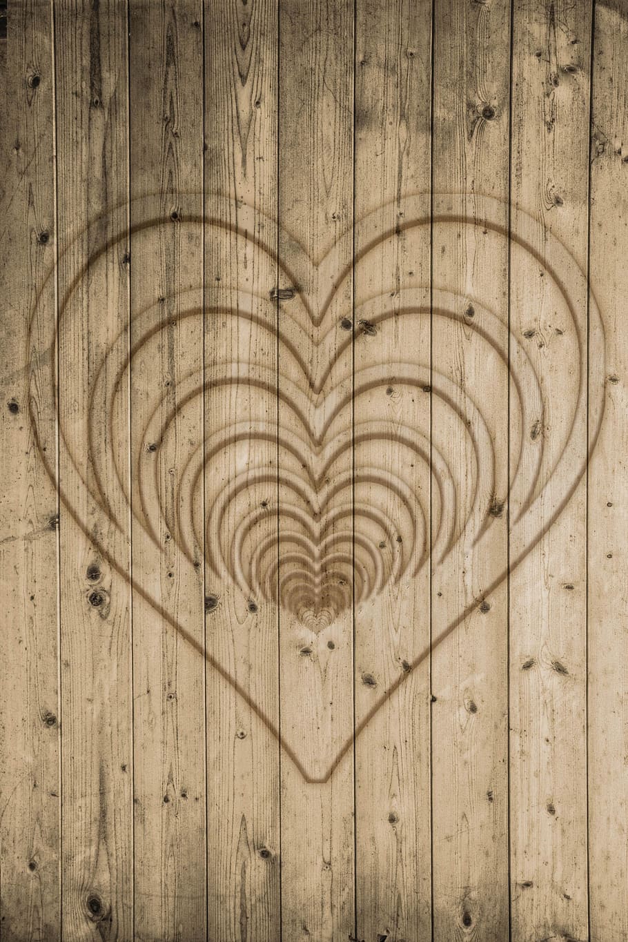 heart wooden art, boards, wall, texture, background, structure, HD wallpaper