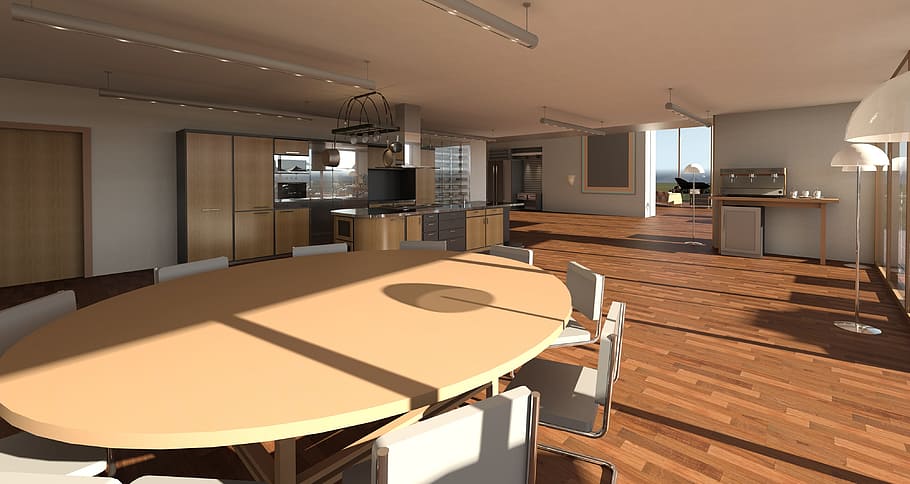 house, table, architecture, luxury, apartment, ceiling, chairs HD wallpaper