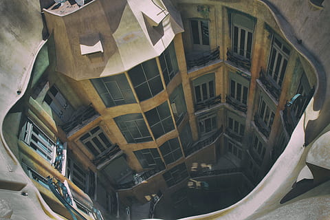 This shot was taken from the roof of Casa Mila, Antoni Gaudí’s masterpiece in Barcelona, Spain HD wallpaper