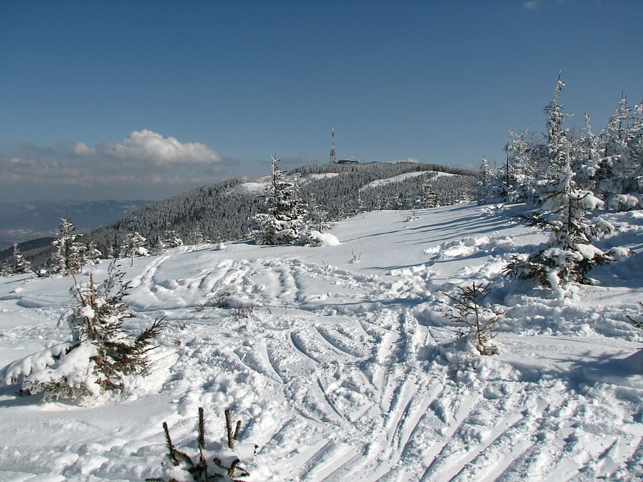 view, skis, snow, mountains, biel, nature, stok, winter, white HD wallpaper