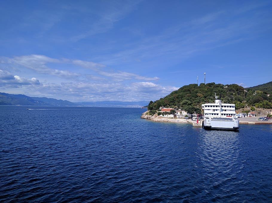 sea, croatia, summer, istria, costa, landscape, august, ferry