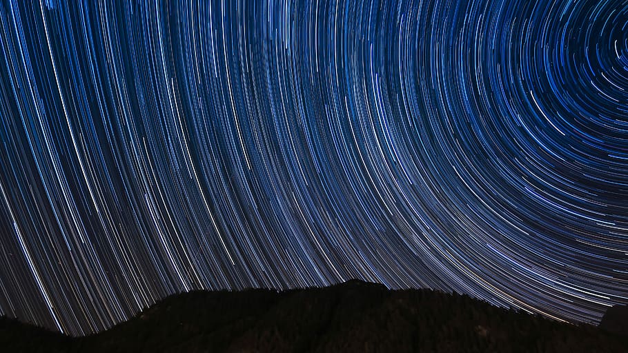 long exposure photography of stars, time lapse photo of mountain, HD wallpaper