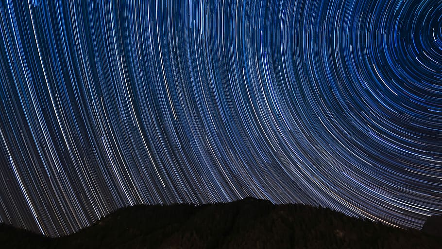 long exposure photography of stars, time lapse photo of mountain HD wallpaper