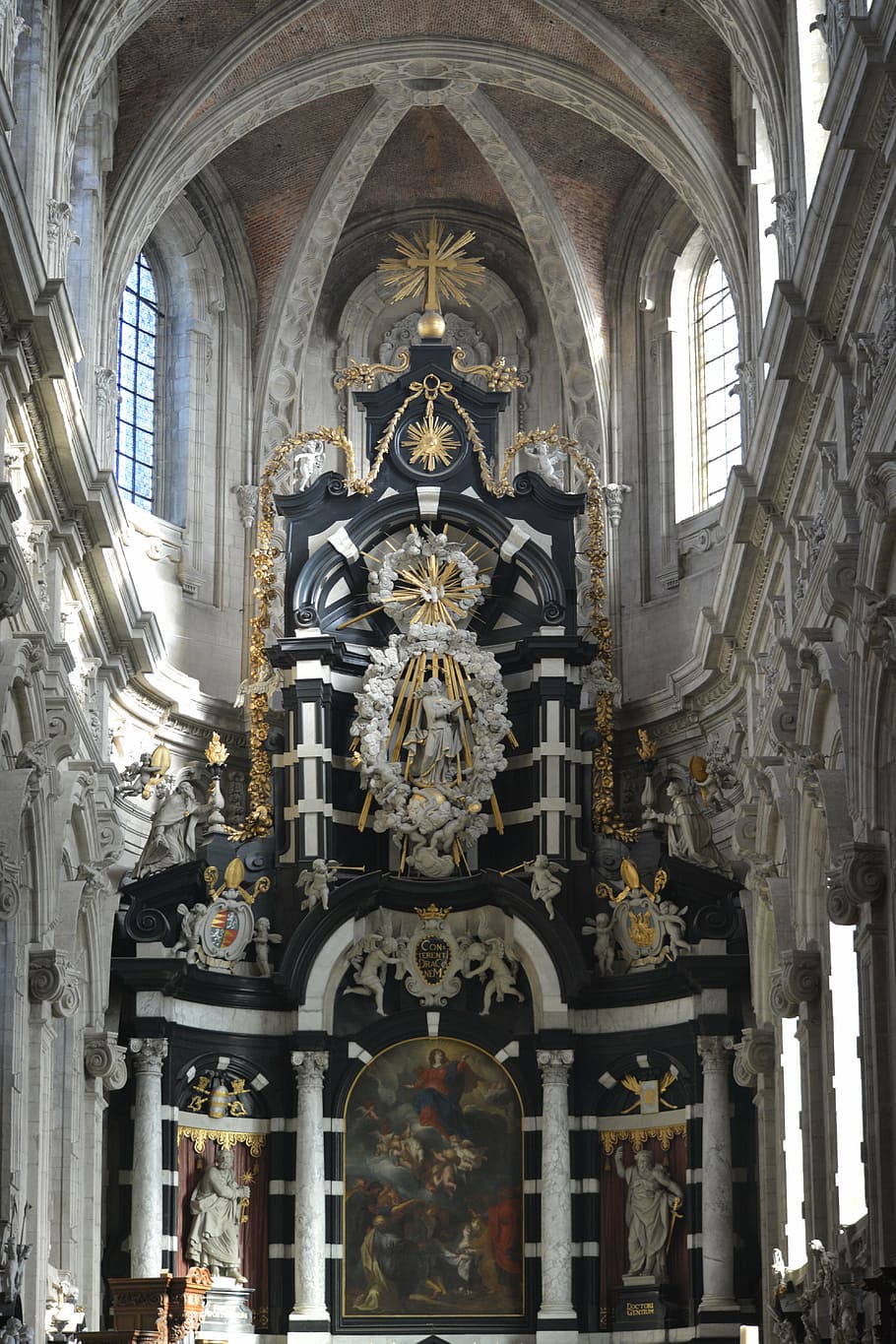 dome, vaults, building, architecture, church, abbey of grimbergen HD wallpaper