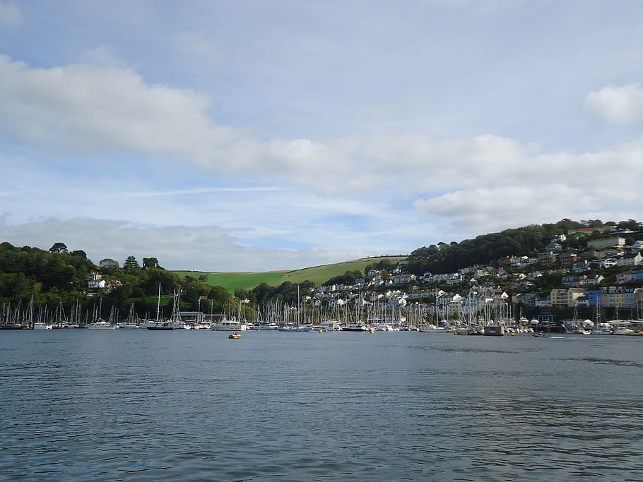 dartmouth, devon, river, england, kingswear, coast, uk, sea HD wallpaper
