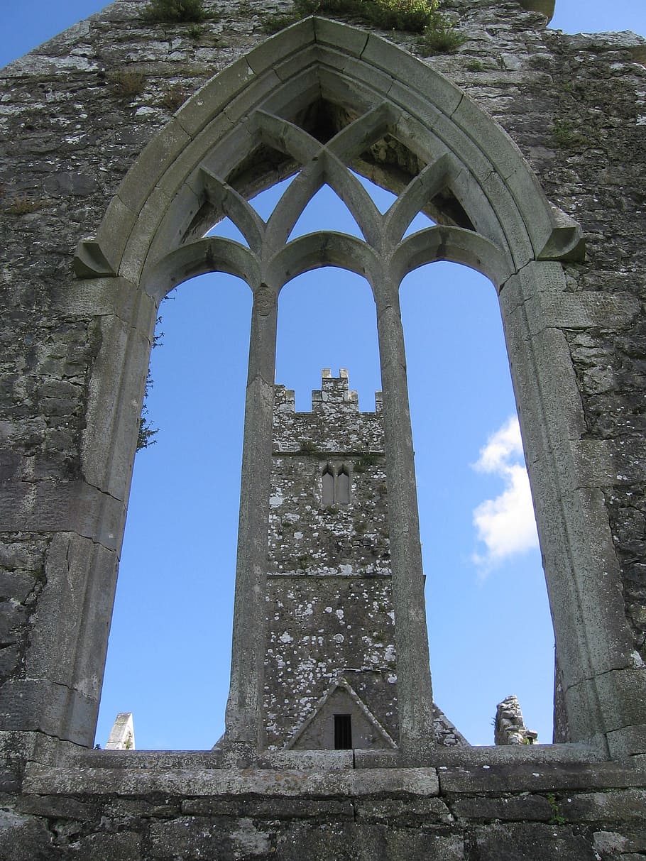 kylemore abbey, ruin, monastery, county galway, ireland, castle