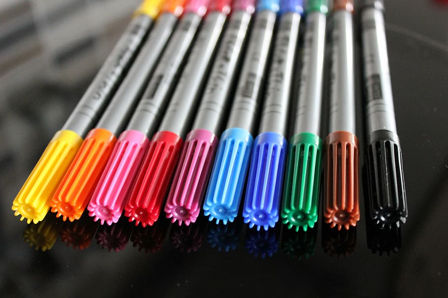 colors, markers, colored, drawing, fixation, multi colored HD wallpaper