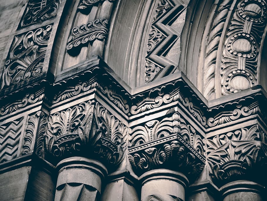 architecture, columnar, building, ornament, historically, rock carving HD wallpaper