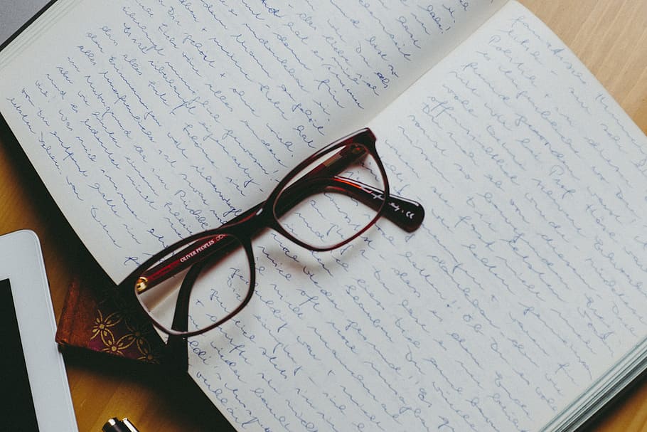 Glasses and diary, concepts And Ideas, objects, book, document HD wallpaper