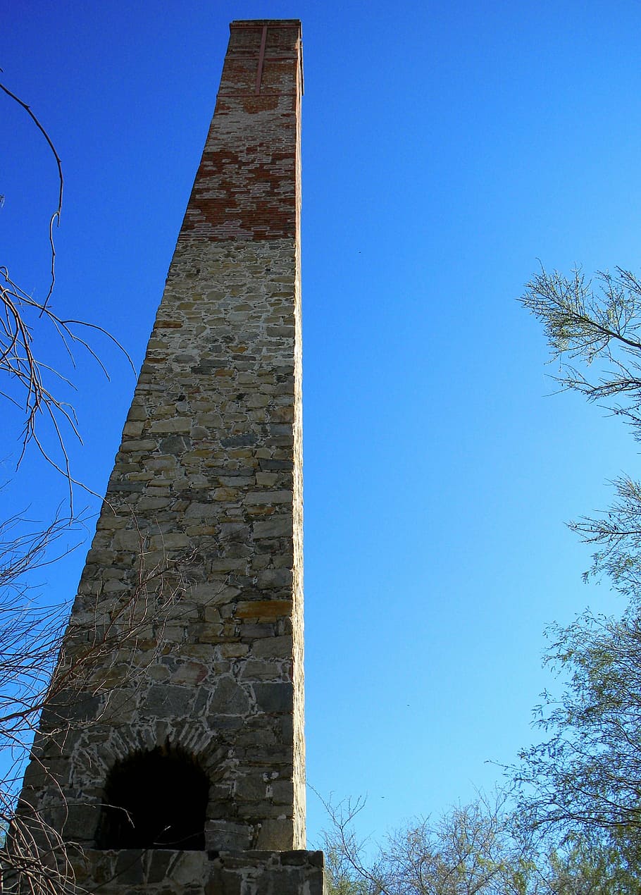 tower, sky, blue, low angle view, tree, clear sky, architecture HD wallpaper