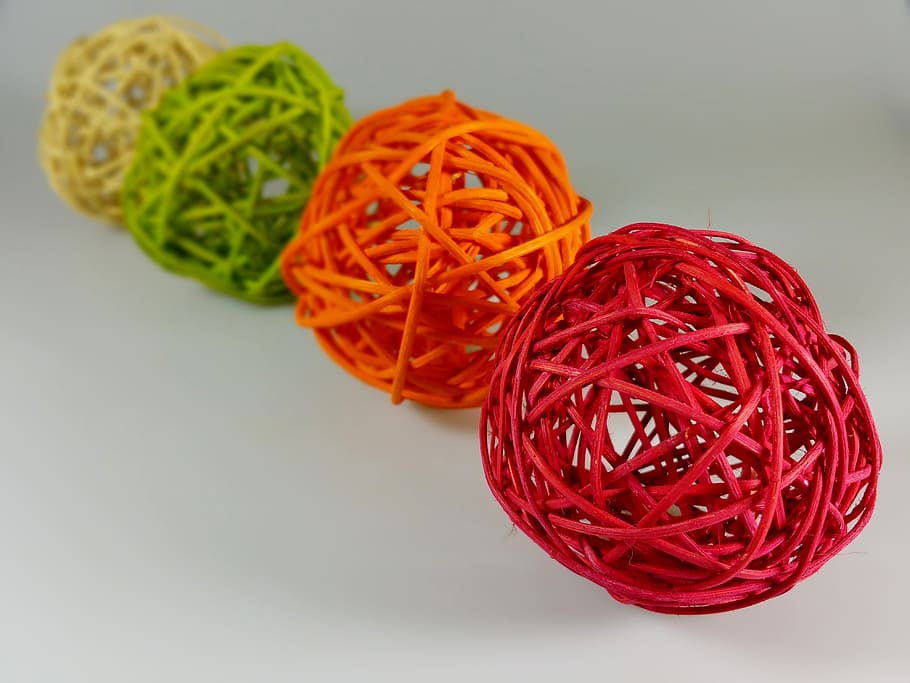 ball, colorful, braid, background, red, studio shot, indoors HD wallpaper