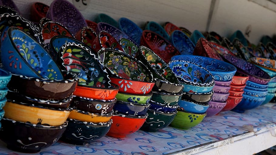 Ceramics, Plates, Tableware, Counter, the counter, showcase HD wallpaper