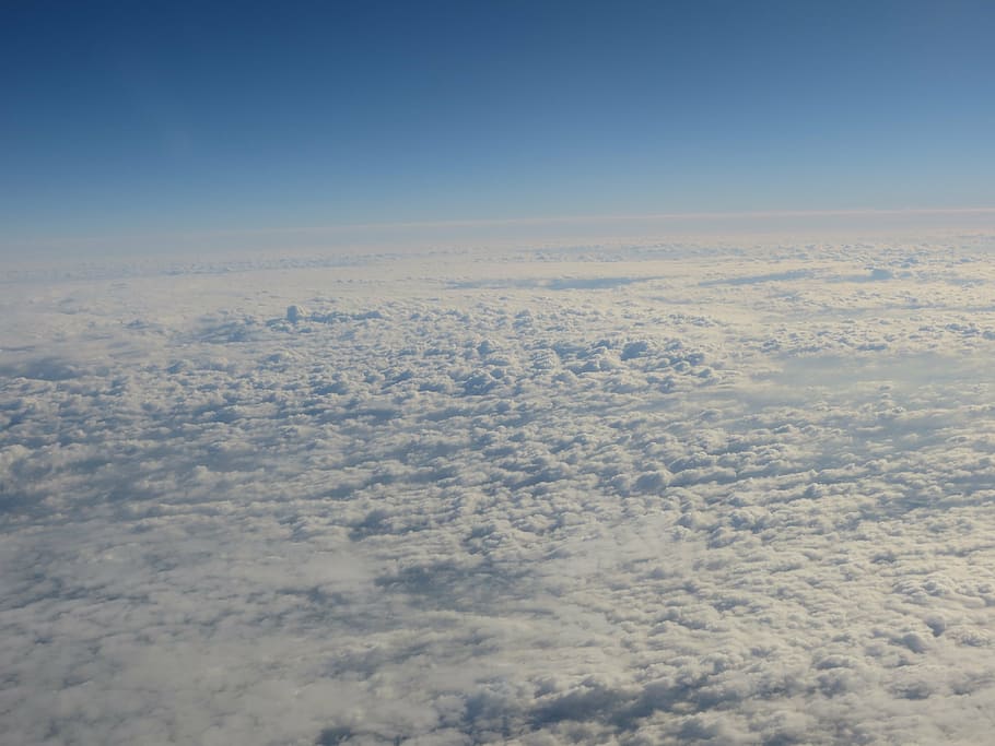 clouds, top view, white, sky, cloud - sky, beauty in nature HD wallpaper