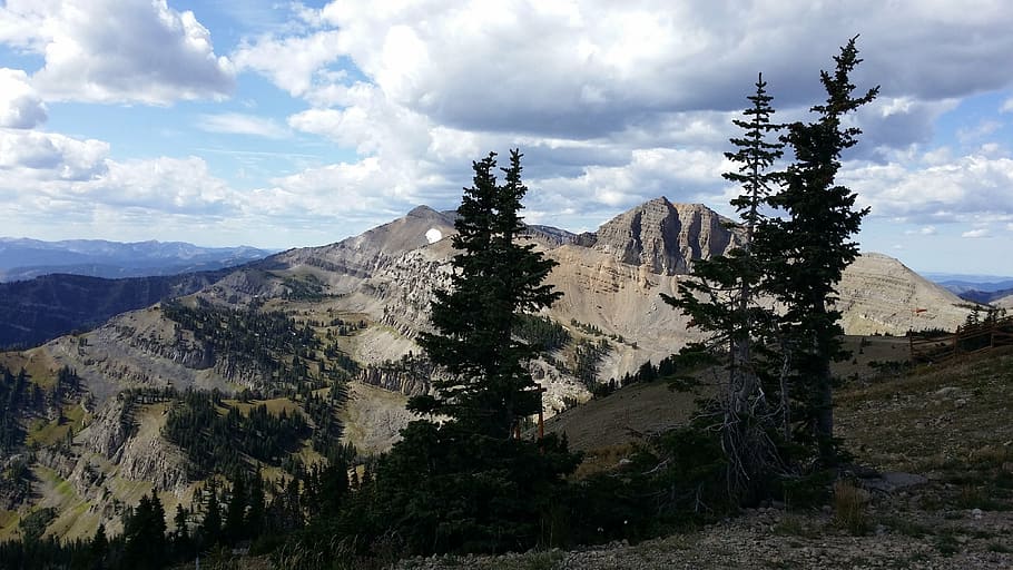 wyoming, mountain, view, alpine, sky, nature, scenic, outdoors HD wallpaper