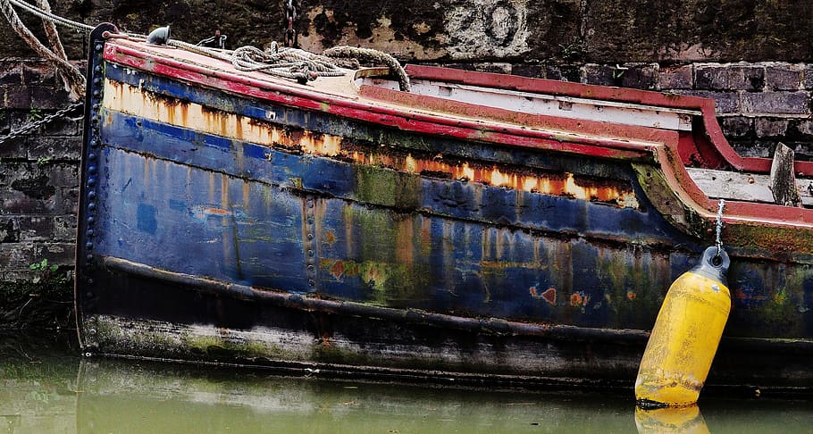 Boat, Rust, Old, Iron, Metal, rusting, corrosion, dock, dockside HD wallpaper