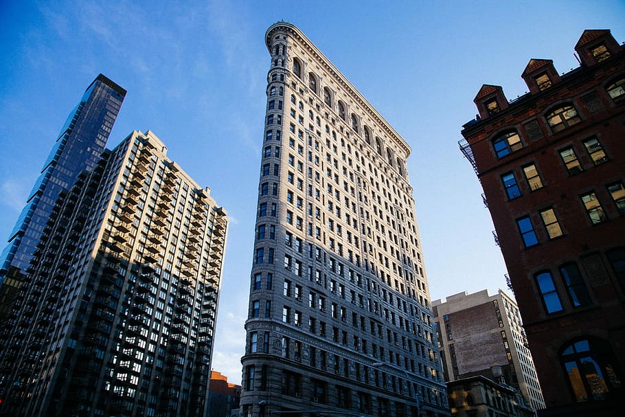 beige high rise building, skyscraper, new York City, architecture HD wallpaper