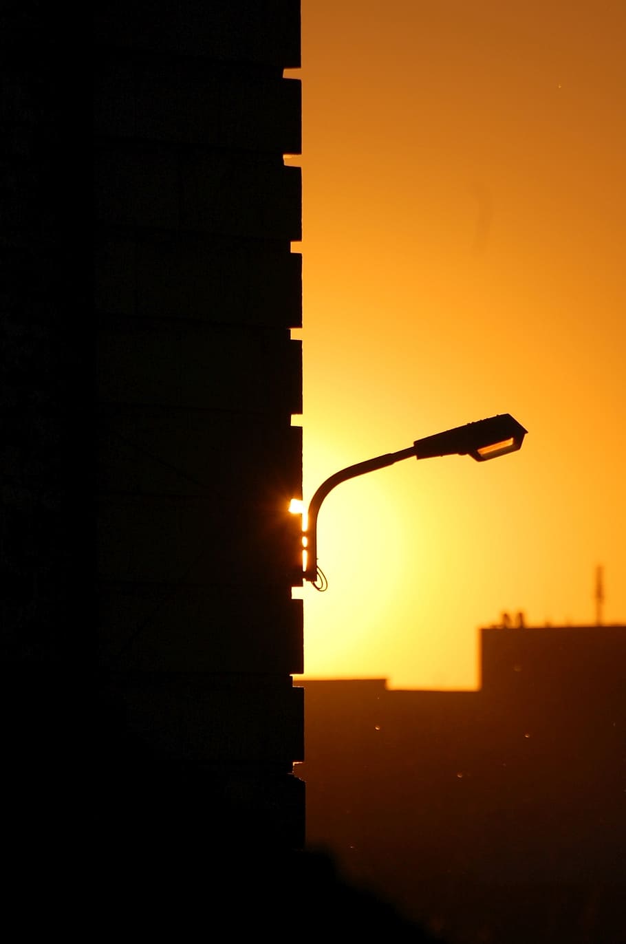 sunset, abendstimmung, contrast, light, sky, silhouette, architecture HD wallpaper