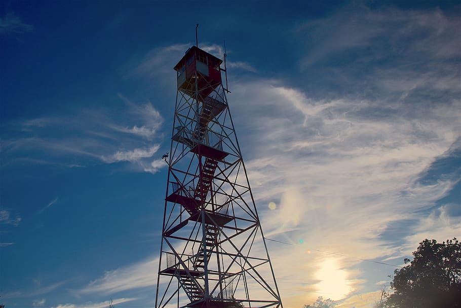 fire tower, appalachian trail, climb, hike, mountain, structure HD wallpaper
