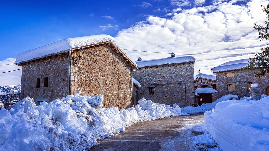 snow, winter, cold, nature, ice, people, rural, landscape, rural road HD wallpaper