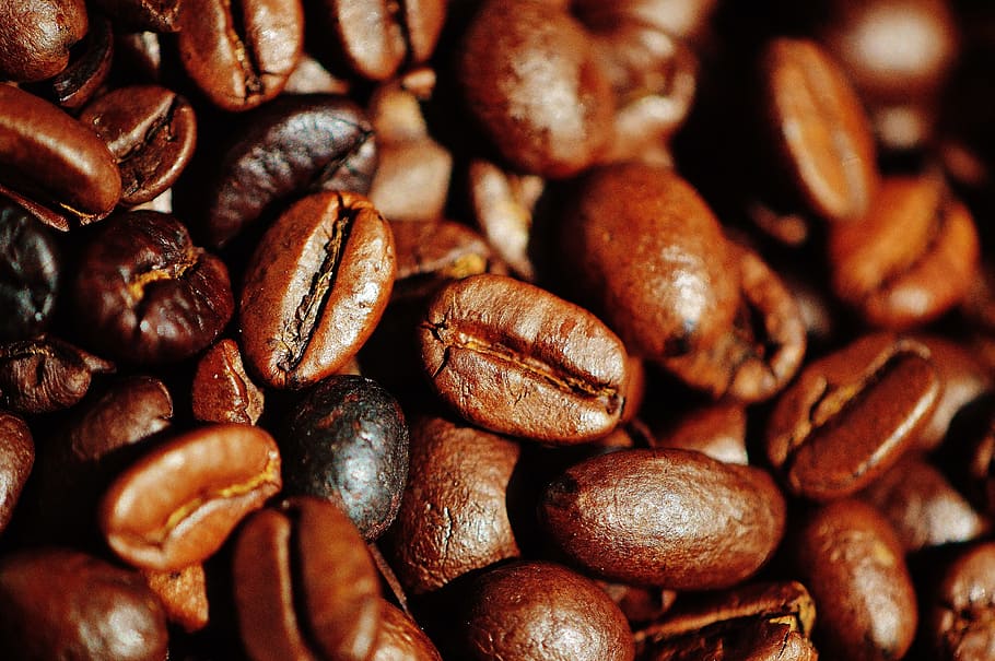 coffee beans, cafe, roasted, caffeine, brown, aroma, coffee roasting HD wallpaper