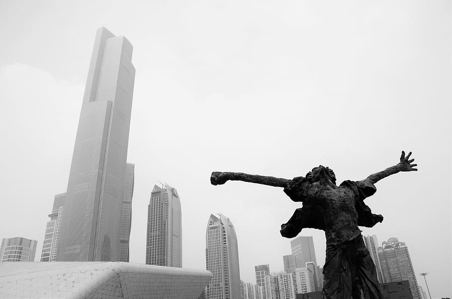 canton, sculpture, fly, architecture, statue, built structure HD wallpaper