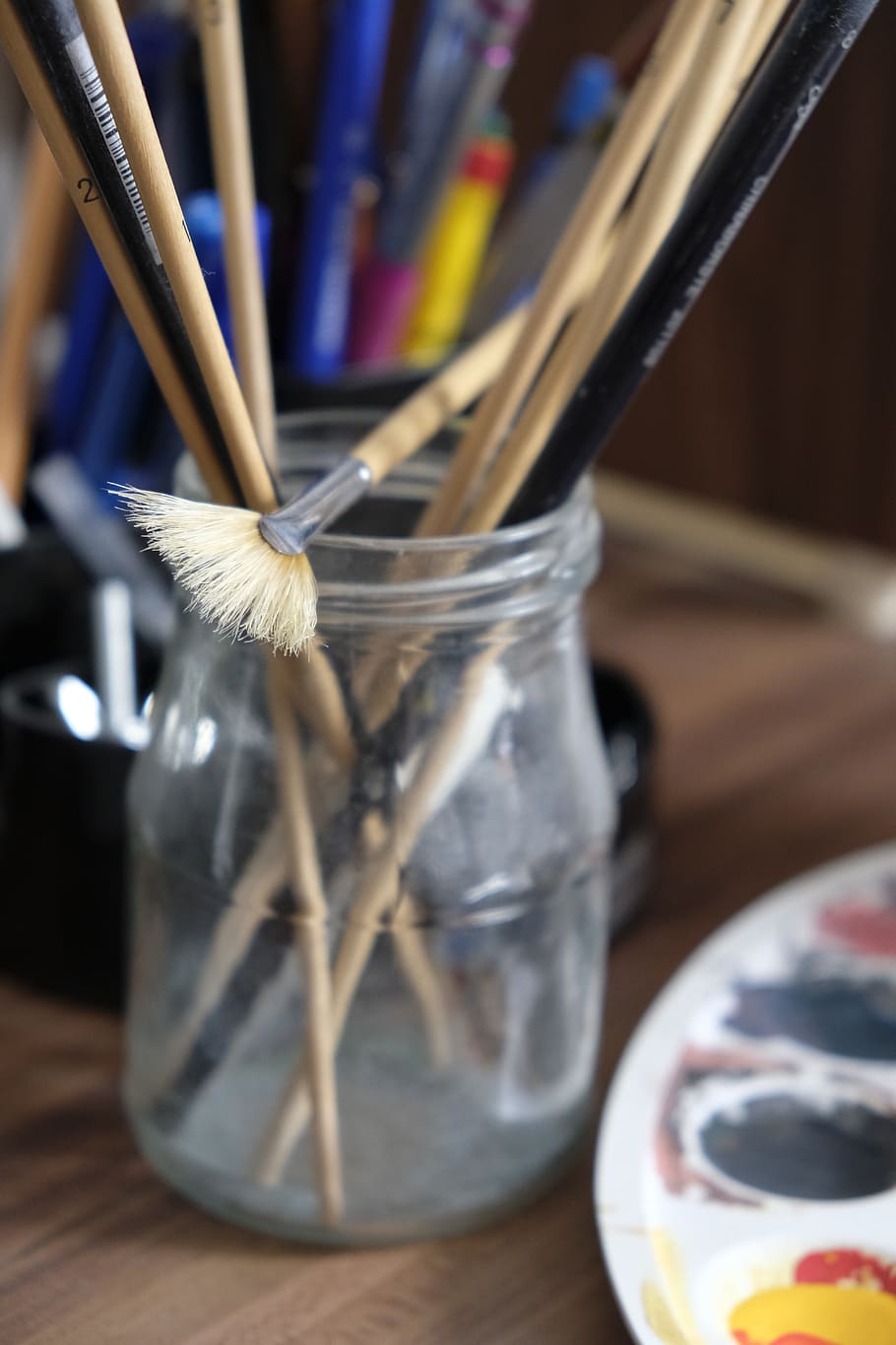 brush, paint, painting, art, artists, brushes, fan brush, color HD wallpaper