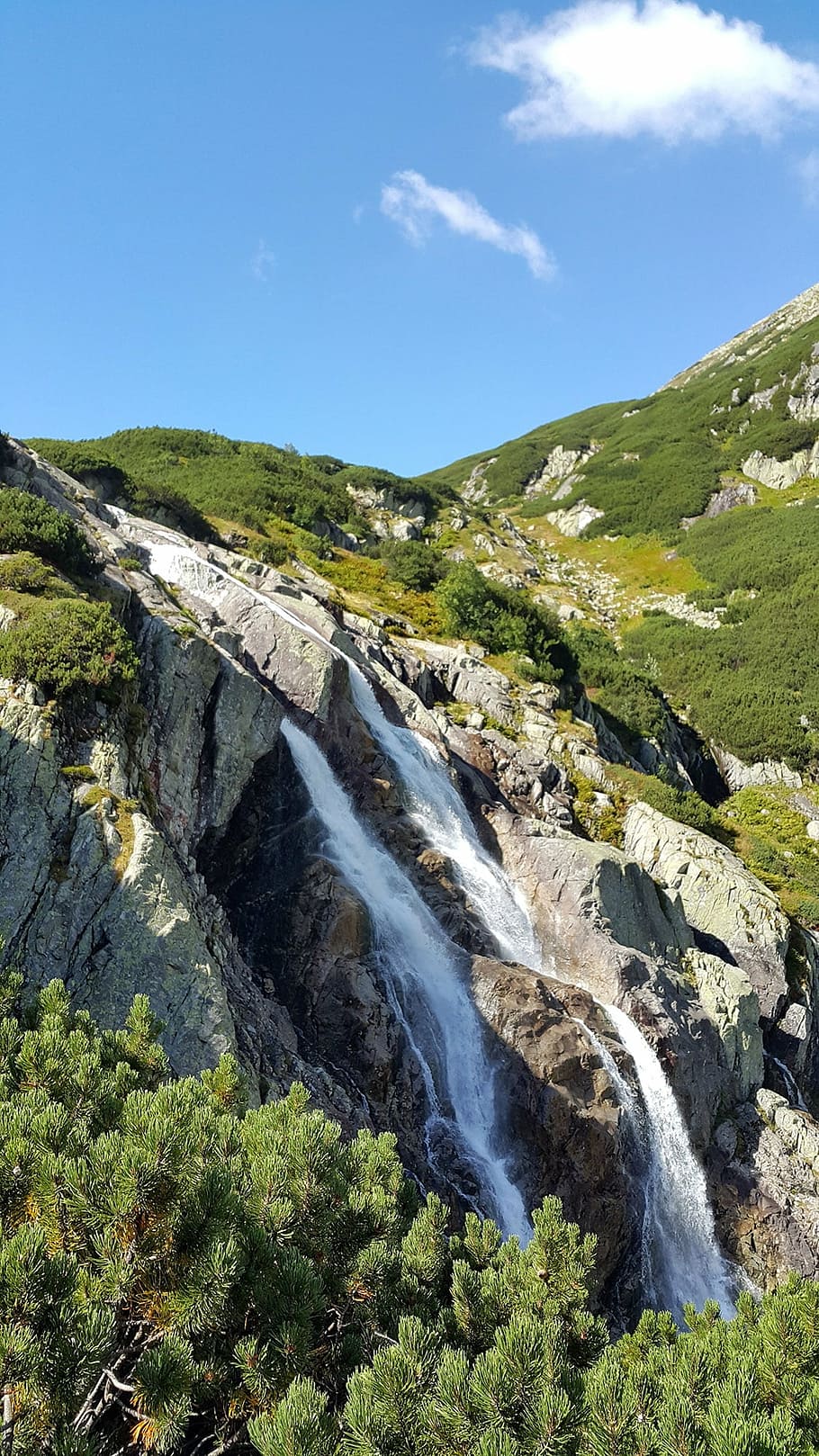 waterfall, tatry, polish, mountains, poland, europe, outdoor HD wallpaper