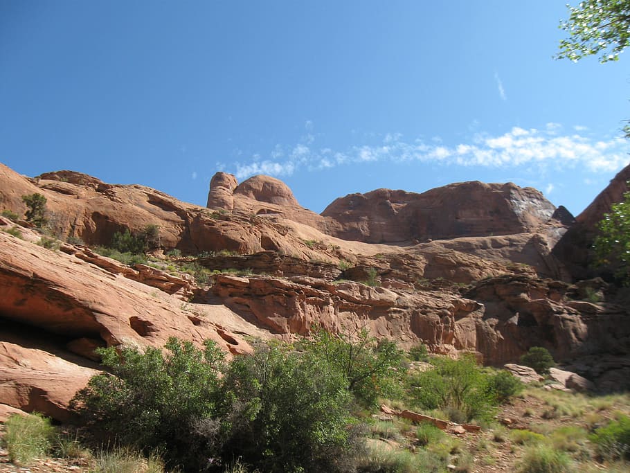 utah, moab, landscape, rock, desert, sandstone, america, red HD wallpaper
