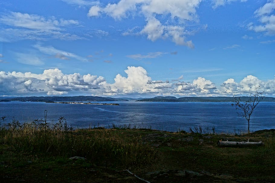 water, clouds, sky, nature, sea, view, landscape, lake, see HD wallpaper