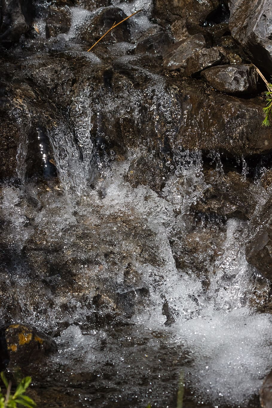 water, waterfall, splash, bubble, nature, solid, no people HD wallpaper