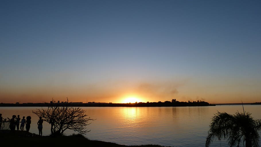 sol, eventide, sunset, landscape, agua, sky, horizon, friends HD wallpaper
