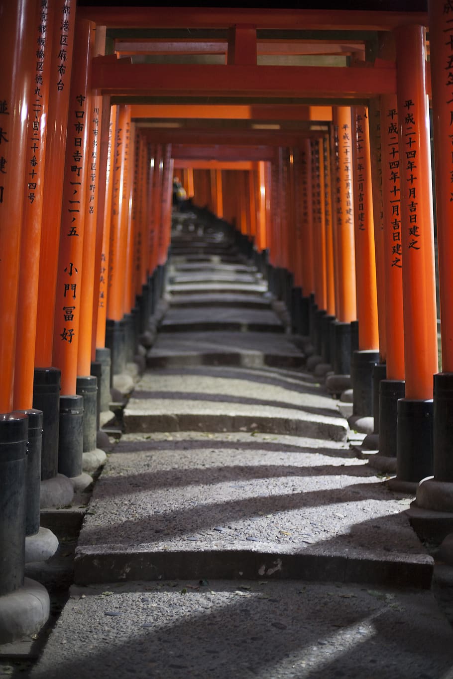 japan, tori, gate, in a row, religion, spirituality, belief, HD wallpaper