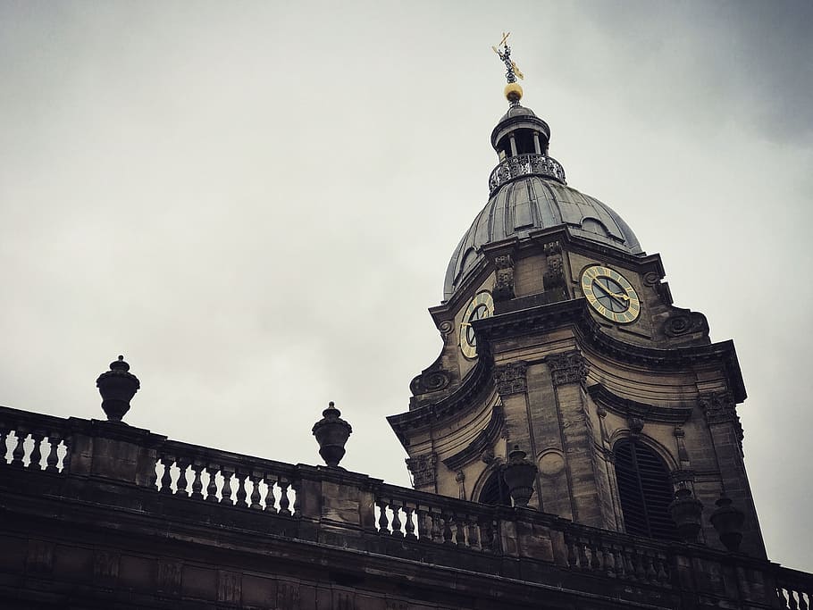 cathedral, clock, architecture, church, landmark, city, tower HD wallpaper