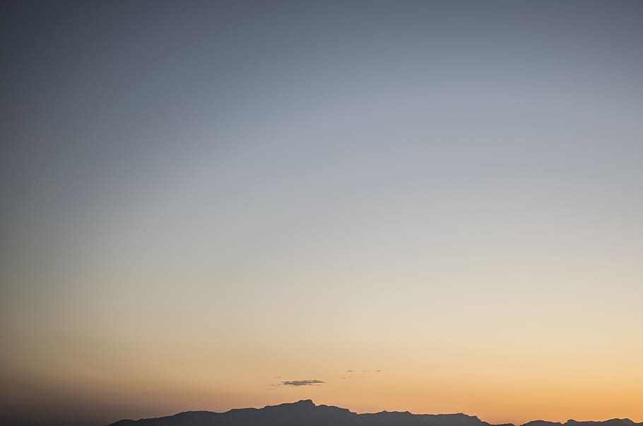 nature, mountains, summit, peaks, sky, clouds, gradient, blue HD wallpaper