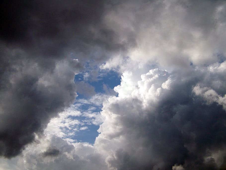 gray clouds, Sky, Blue, Weather, Climate, rain, cumulus, atmosphere HD wallpaper