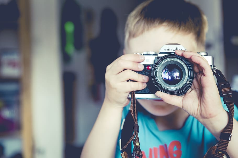 people, child, boy, camera, minolta, photography, shoot, picture HD wallpaper