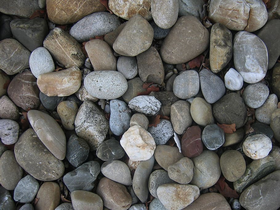 top view photo of assorted stones, pebble, pattern, texture HD wallpaper