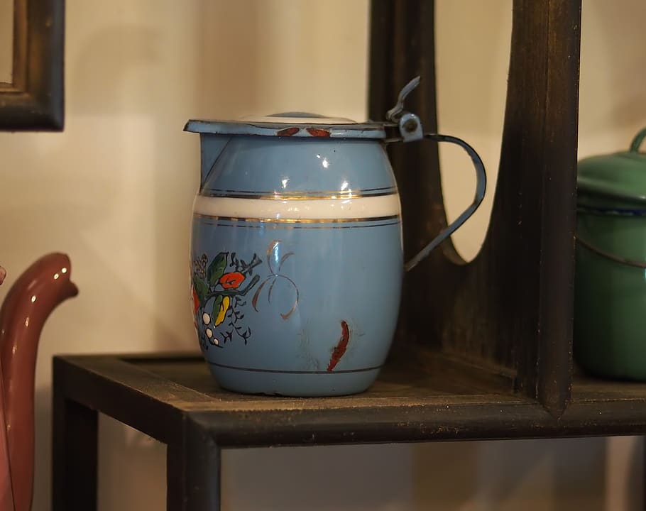 container, pottery, jug, kitchenware, vintage, tea, metal, style HD wallpaper