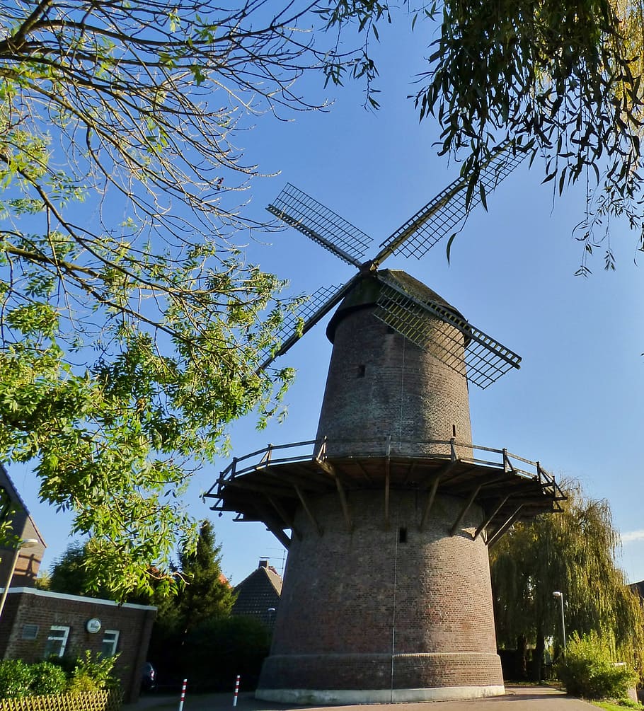 mill, historic mill, architecture, germany, landscape, fuel and power generation HD wallpaper