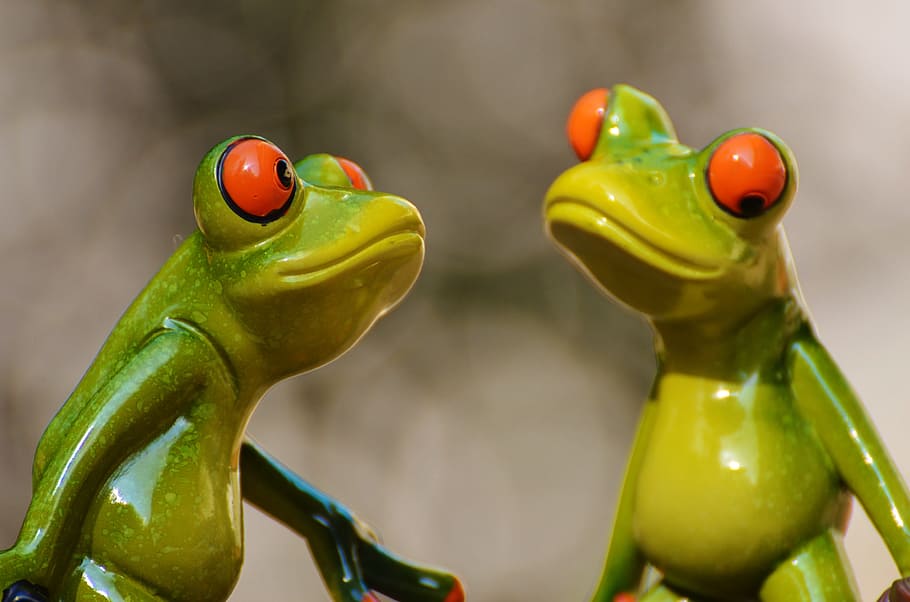 frogs, funny, animal, figure, cute, animal representation, green color HD wallpaper