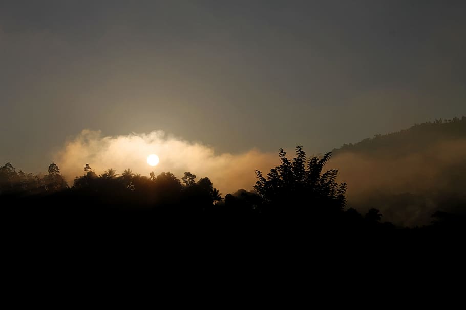 Sun, Mountains, Sunrise, Clouds, sky, outdoors, scenic, atmosphere HD wallpaper